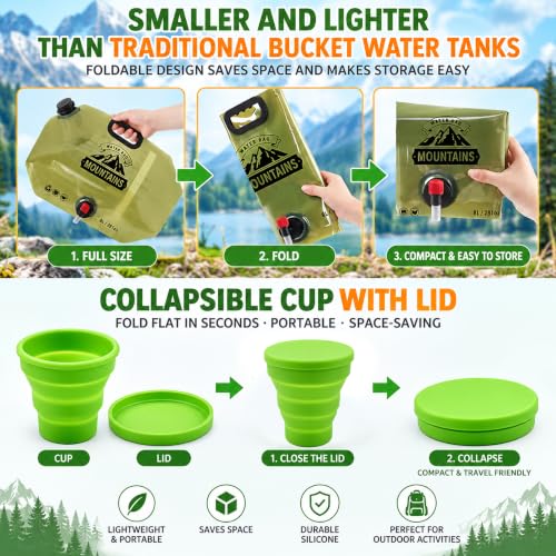 4 Pcs Collapsible Water Container Bag, 8L/2 Gallon Water - Image 5