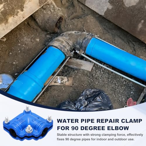 Pipe Repair Clamp for 90 Degree Elbow, 2" OD with Rubber Liner - Image 6
