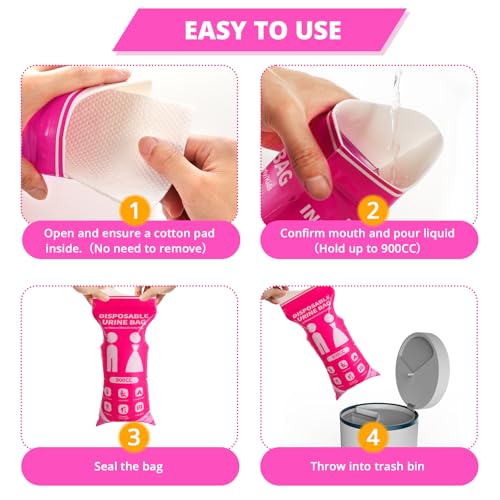 Disposable Urine Bag for Travel - 900ML Portable Pee Bags - Image 7