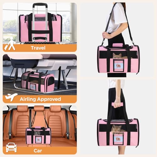 Soft Cat Carrier (Up to 16 Lbs),Small Dog Bag Soft-Sided - Image 8