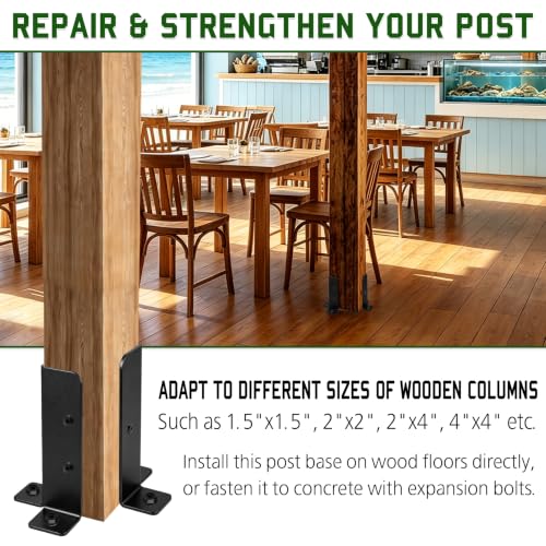 Adjustable Deck Post Anchor Brackets Kit - Fit 1.5x1.5, 2x2 - Image 4