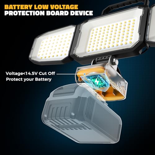 LED Work Light Compatible with DeWalt 20V Battery, 150W 15000LM - Image 7