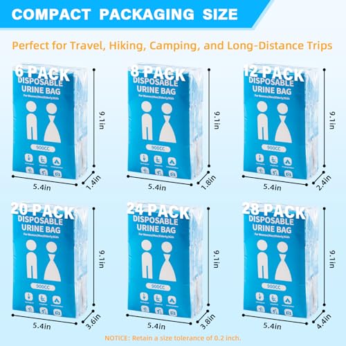 Disposable Urine Bag for Travel - 900ML Portable Pee Bags - Image 7
