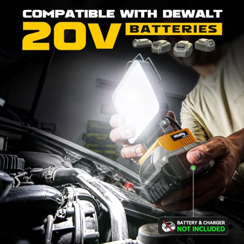 2Pcs Cordless LED Work Light Compatible with Dewalt 20V - Image 3