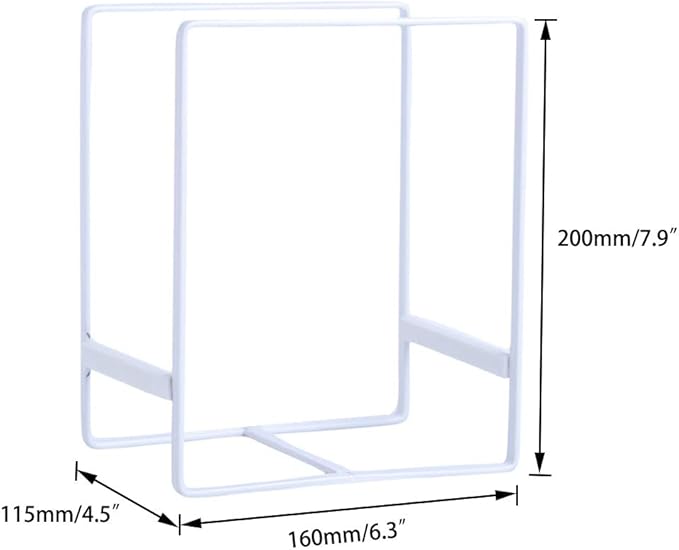 2PCS Plate Holders Organizer, Metal Dish Storage Dying Display Rack for Cabinet, Counter and Cupboard - White
