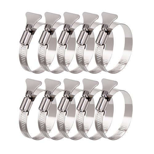 10 Pack 2 inch Hose Clamp, Adjustable 1 1/2"-2 1/2" OD - Image 2