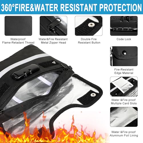 HOMELYLIFE Fireproof Document Money Bag, Waterproof Zipper Pouch - Image 6