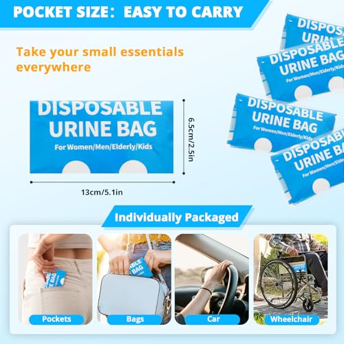 Disposable Urine Bag for Travel - 900ML Portable Pee Bags - Image 6