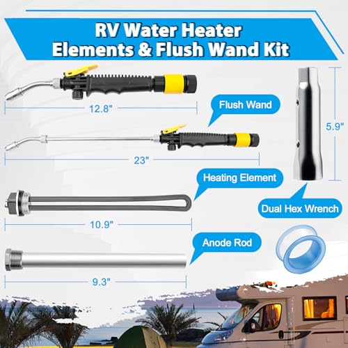 RV Water Heater Element, Anod Rod & Flush Wand Kit | Hand Tools - Image 3