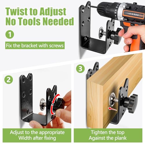 2 Pcs Twist-to-Lock Door Barricade Brackets - Heavy Duty Steel - Image 4