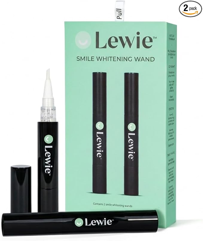 Lewie Teeth Whitening Pen 2 Pack – Enamel Safe Whitening Gel Wand, Portable Spot Treatment for Coffee Stains, Travel Friendly