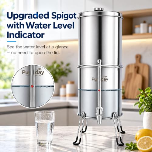 Pureday 3 Gallon Stainless Steel Gravity Water Filter, Meets NSF - Image 6