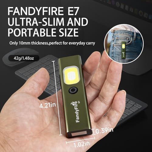Flat EDC Flashlight Rechargeable Small LED 3-in-1 Pocket Light - Image 6