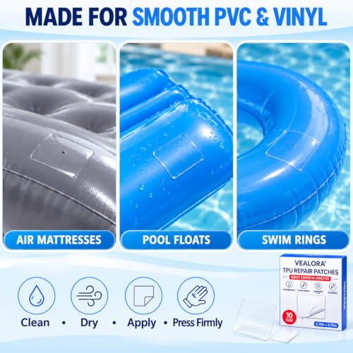 Inflatable Patch Repair Kit, 10 Clear TPU Patches - Image 4