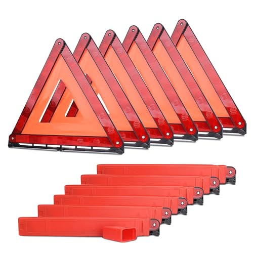 aikko Safety Triangle 6-Pack, Foldable Emergency Road Reflector - Image 2