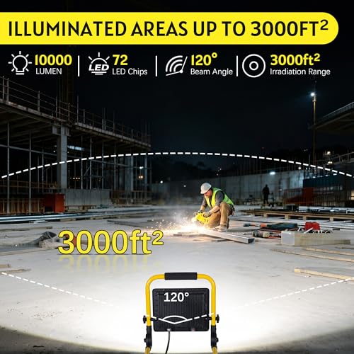 10000LM Portable LED Work Light, IP66 Waterproof for Garage - Image 6