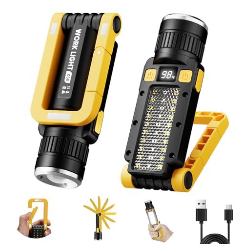 Rechargeable LED Work Light, Magnetic COB Flashlight | Hand Tools - Image 2