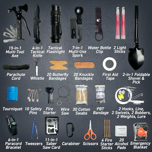 175-Piece Survival Kit, First Aid Kit for Emergency - Image 4