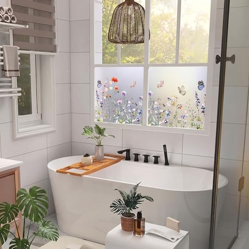 Static Cling Window Privacy Film, 78" x 17" Frosted Glass - Image 5