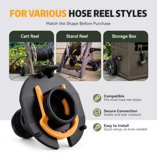1 pcs Hose Reel Connector with Yellow Retainer Clip Part - Image 7