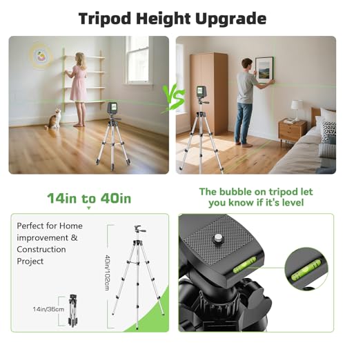 Laser Level and 40in Tripod, Huepar 150°/150Ft Laser Level - Image 3