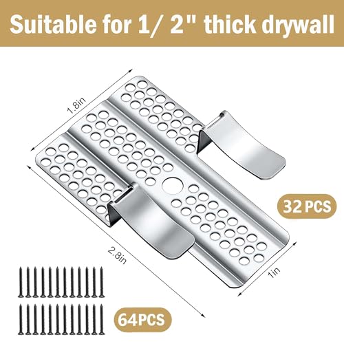 32 Pack Drywall Repair Clips, 1/2'' Wall Patch Clip | Home Repair - Image 3