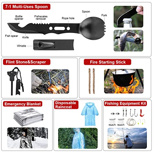 Survival Kit, 251 Pcs Survival Gear Emergency Supplies First Aid - Image 7