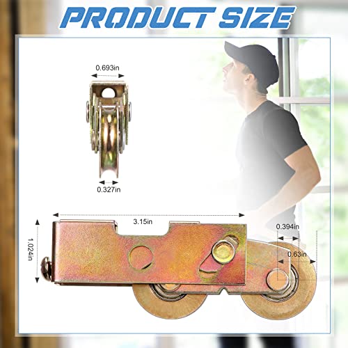 2 Pack Sliding Patio Door Tandem Roller, 1-1/4" Steel Ball - Image 3