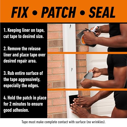 GORILLA Waterproofing Tape, Permanent, Black, 4" x 10', 1-Pack - Image 5