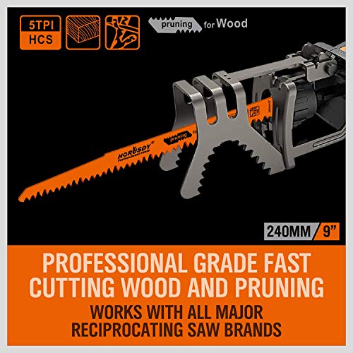 5-Pack 9-Inch Wood Pruning Reciprocating Saw Blades, 5TPI - Image 4