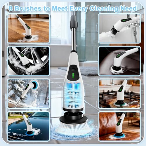 Electric Spin Scrubber, Electric Scrubber for Cleaning with 8 - Image 6