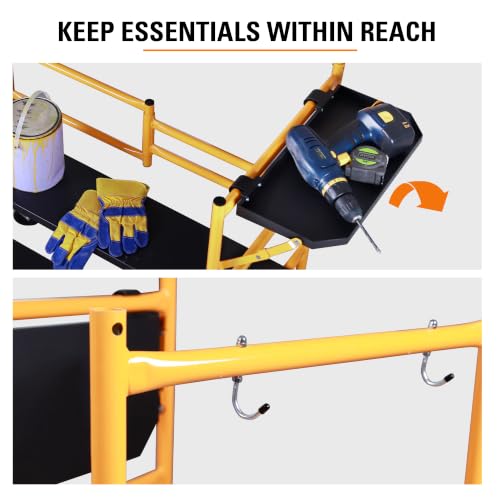 4FT Portable Rolling Scaffolding 500 lbs Capacity Folding - Image 6