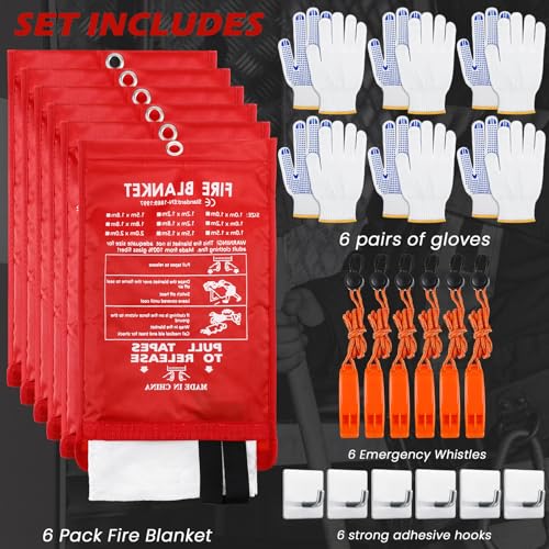 Copkim 6 Sets Emergency Fire Blanket for Home Fire Suppression - Image 4