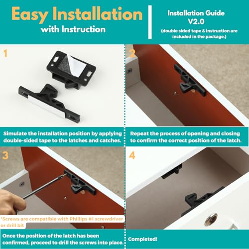 RV Drawer Latches and Catches, 8 Pack RV Cabinet Door - Image 5