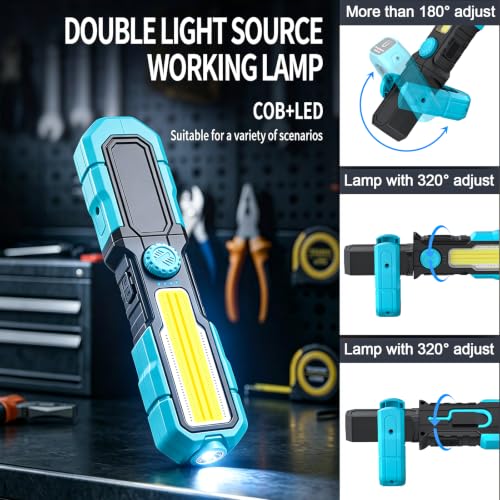 Work Light for Mechanic, 1500LM 3000mAh Rechargeable - Image 6