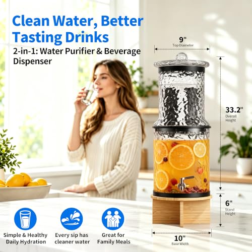 Glass Gravity Water Filter,3 Gallon Glass Water Dispenser - Image 7