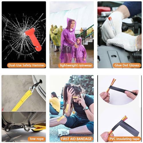 Emergency Roadside Kit for Car Auto Safety Kit with Jumper - Image 8
