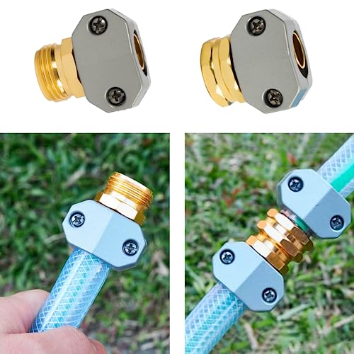 Hourleey Garden Hose Repair Kit, 2 Sets Aluminum Alloy | Home Repair - Image 7