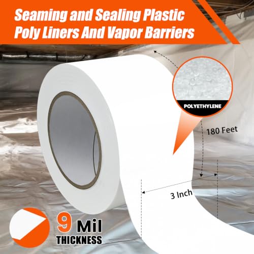 Vapor Barrier Tape, White Moisture Barrier Tape - Image 3