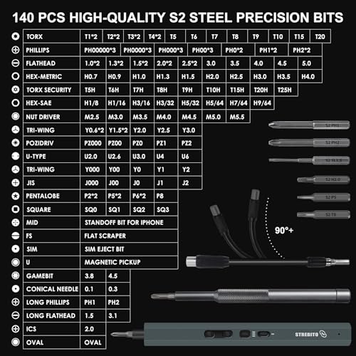 STREBITO Electric Screwdriver, 155 in 1 Precision Electric - Image 6