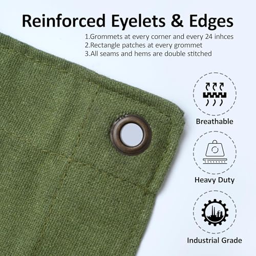 Zuperia Heavy Duty Canvas Tarp (8' x 10' ft - Pack of 2) - Image 5