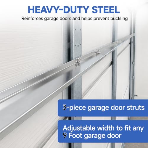 2 Set 9FT Garage Door Strut, Heavy Duty Galvanized Steel - Image 7