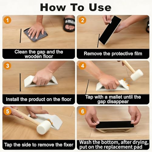 Floor Gap Fixer Tool, Violetfox Heavy-Duty Plank Grabber | Home Repair - Image 5
