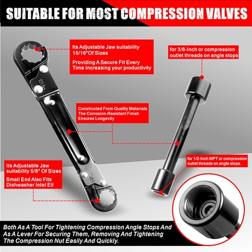 Plumbing Tools, Angle Stop Wrench Kit - Image 5