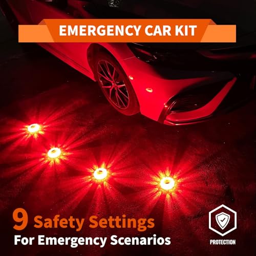 LED Road Flare, Emergency Safety Kit with Hammer Whistle Gloves - Image 7