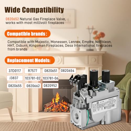 0820652 Natural Gas Fireplace Valve, Compatible with Sit-820 Nova - Image 6