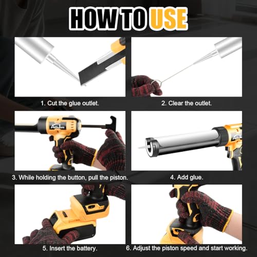Cordless Caulking Gun Compatible With Dewalt 20V Battery 6 - Image 8
