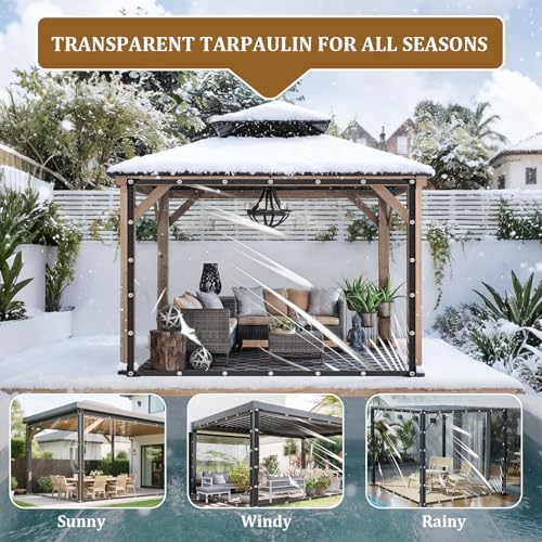 Clear Tarp with Grommets 3x6ft, 14 Mil PVC Heavy Duty Waterproof - Image 5