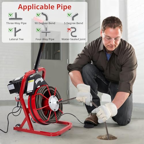 75FT x 1/2Inch Electric Drain Cleaning Machin, Auto Feed - Image 7
