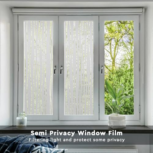 NINETREX Window Privacy Film, Frosted Glass Stripe Pattern - Image 3